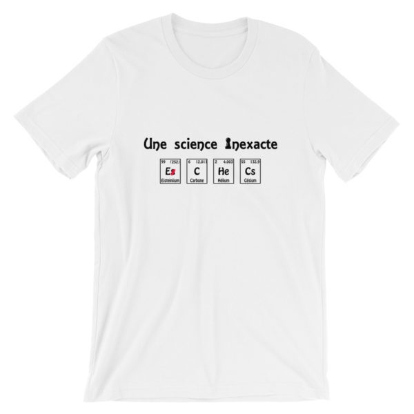 T-shirt echecs design unique échecs science inexacte